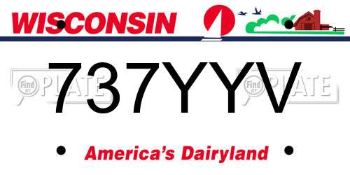 737YYV Wisconsin License Plate