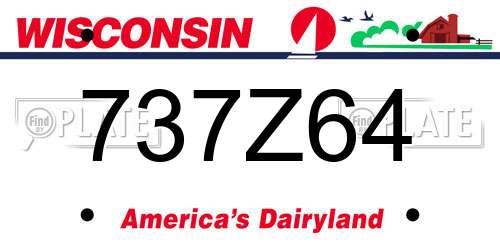 737Z64 Wisconsin License Plate