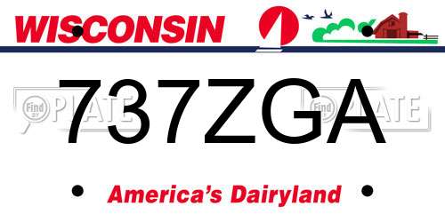737ZGA Wisconsin License Plate
