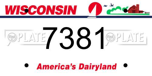 7381 Wisconsin License Plate