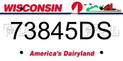73845DS Wisconsin License Plate
