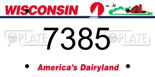 7385 Wisconsin License Plate