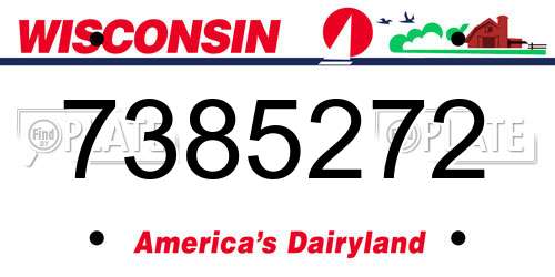 7385272 Wisconsin License Plate