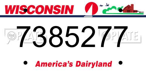 7385277 Wisconsin License Plate
