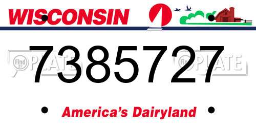 7385727 Wisconsin License Plate