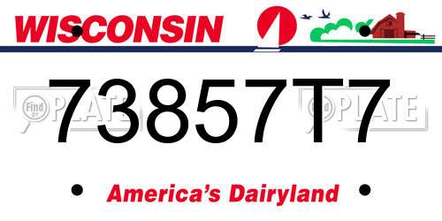 73857T7 Wisconsin License Plate