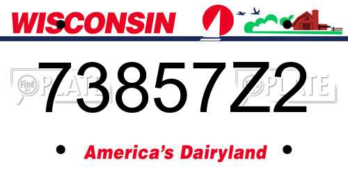 73857Z2 Wisconsin License Plate