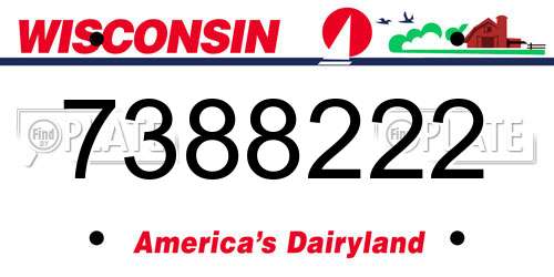7388222 Wisconsin License Plate