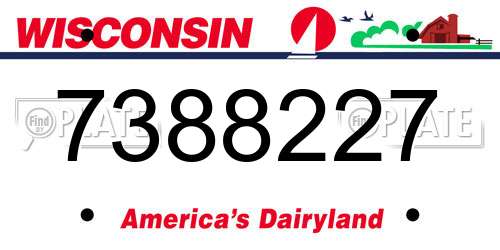7388227 Wisconsin License Plate