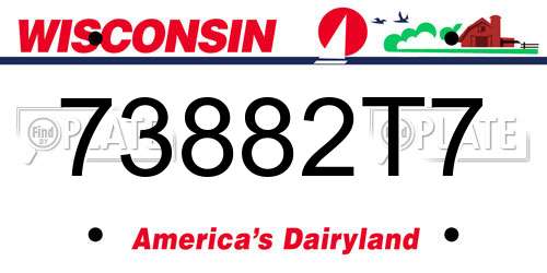 73882T7 Wisconsin License Plate