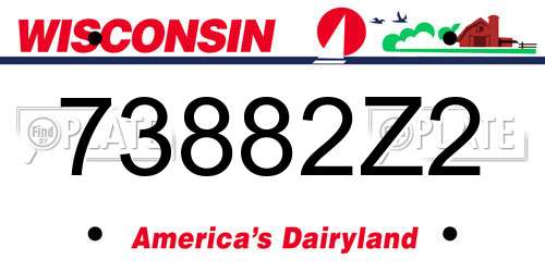 73882Z2 Wisconsin License Plate