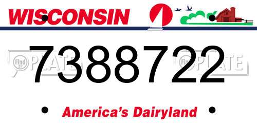 7388722 Wisconsin License Plate