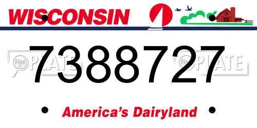 7388727 Wisconsin License Plate