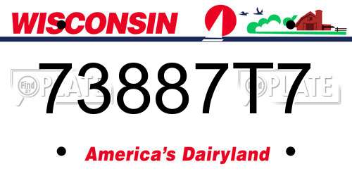 73887T7 Wisconsin License Plate