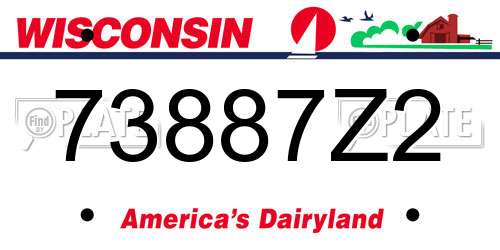 73887Z2 Wisconsin License Plate