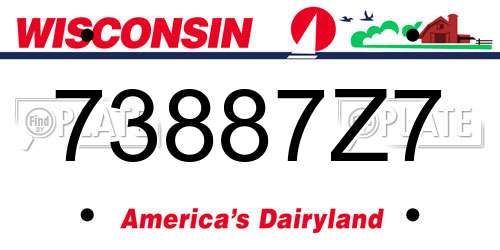 73887Z7 Wisconsin License Plate