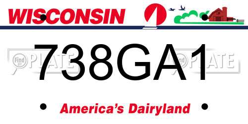 738GA1 Wisconsin License Plate
