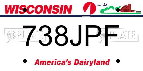 738JPF Wisconsin License Plate