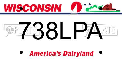 738LPA Wisconsin License Plate