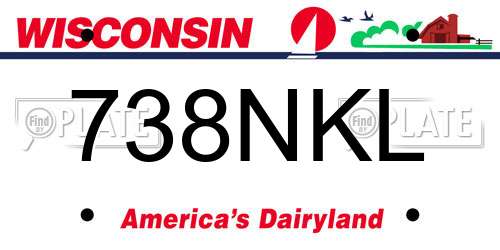 738NKL Wisconsin License Plate