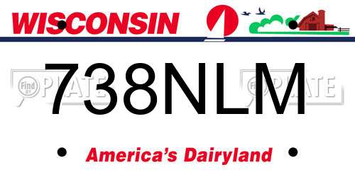 738NLM Wisconsin License Plate