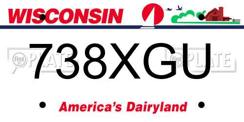 738XGU Wisconsin License Plate