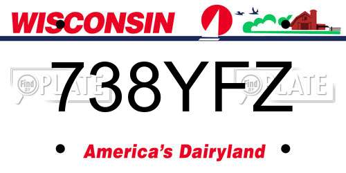 738YFZ Wisconsin License Plate