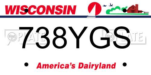 738YGS Wisconsin License Plate