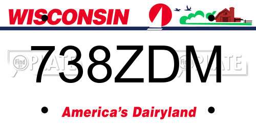 738ZDM Wisconsin License Plate