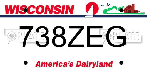 738ZEG Wisconsin License Plate