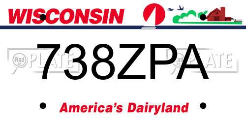 738ZPA Wisconsin License Plate