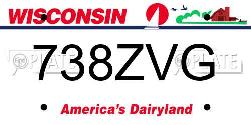 738ZVG Wisconsin License Plate