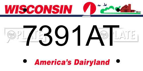7391AT Wisconsin License Plate