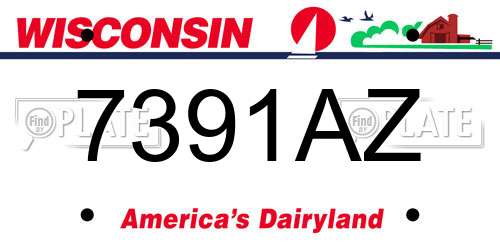 7391AZ Wisconsin License Plate