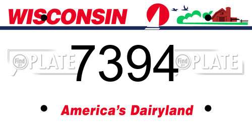 7394 Wisconsin License Plate