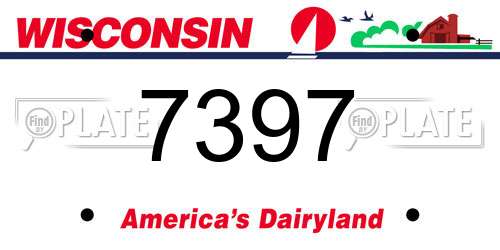 7397 Wisconsin License Plate