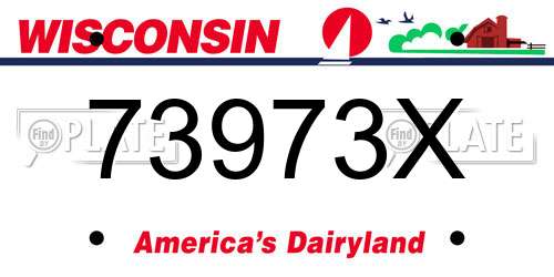 73973X Wisconsin License Plate