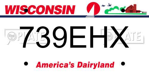 739EHX Wisconsin License Plate