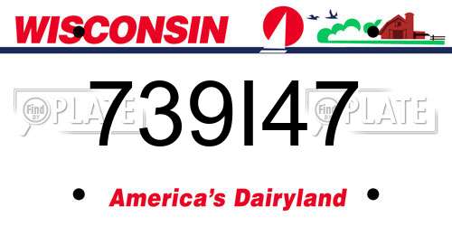 739I47 Wisconsin License Plate