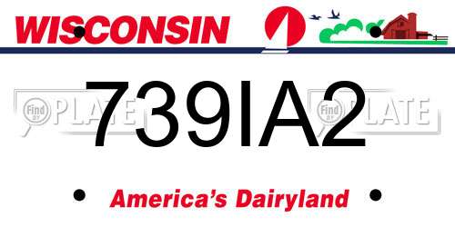 739IA2 Wisconsin License Plate