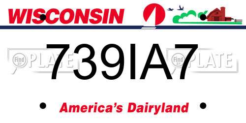 739IA7 Wisconsin License Plate