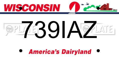 739IAZ Wisconsin License Plate