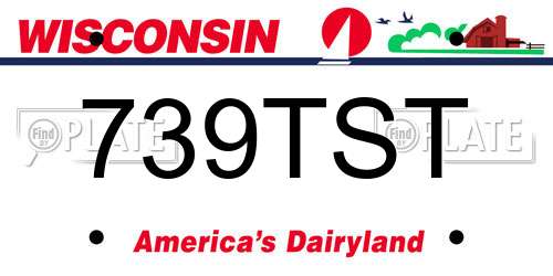 739TST Wisconsin License Plate