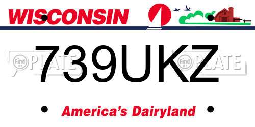 739UKZ Wisconsin License Plate