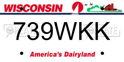 739WKK Wisconsin License Plate