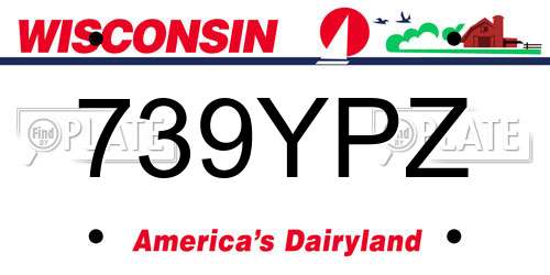 739YPZ Wisconsin License Plate