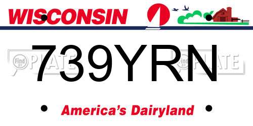 739YRN Wisconsin License Plate