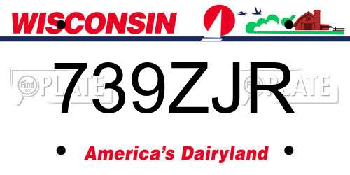 739ZJR Wisconsin License Plate