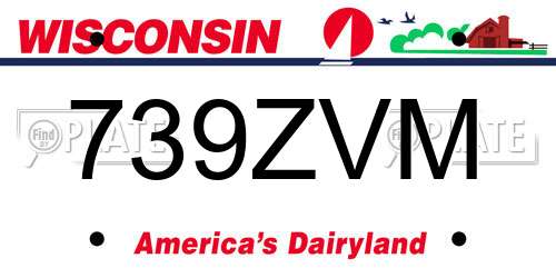 739ZVM Wisconsin License Plate