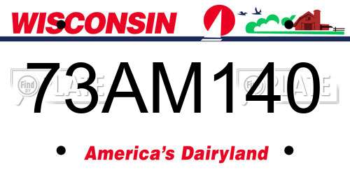 73AM140 Wisconsin License Plate